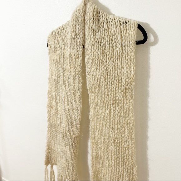Manos Del Uruguay 100% Virgin Wool Hand Spun Handmade Chunky Knit Cream Scarf🧣 - Picture 4 of 9